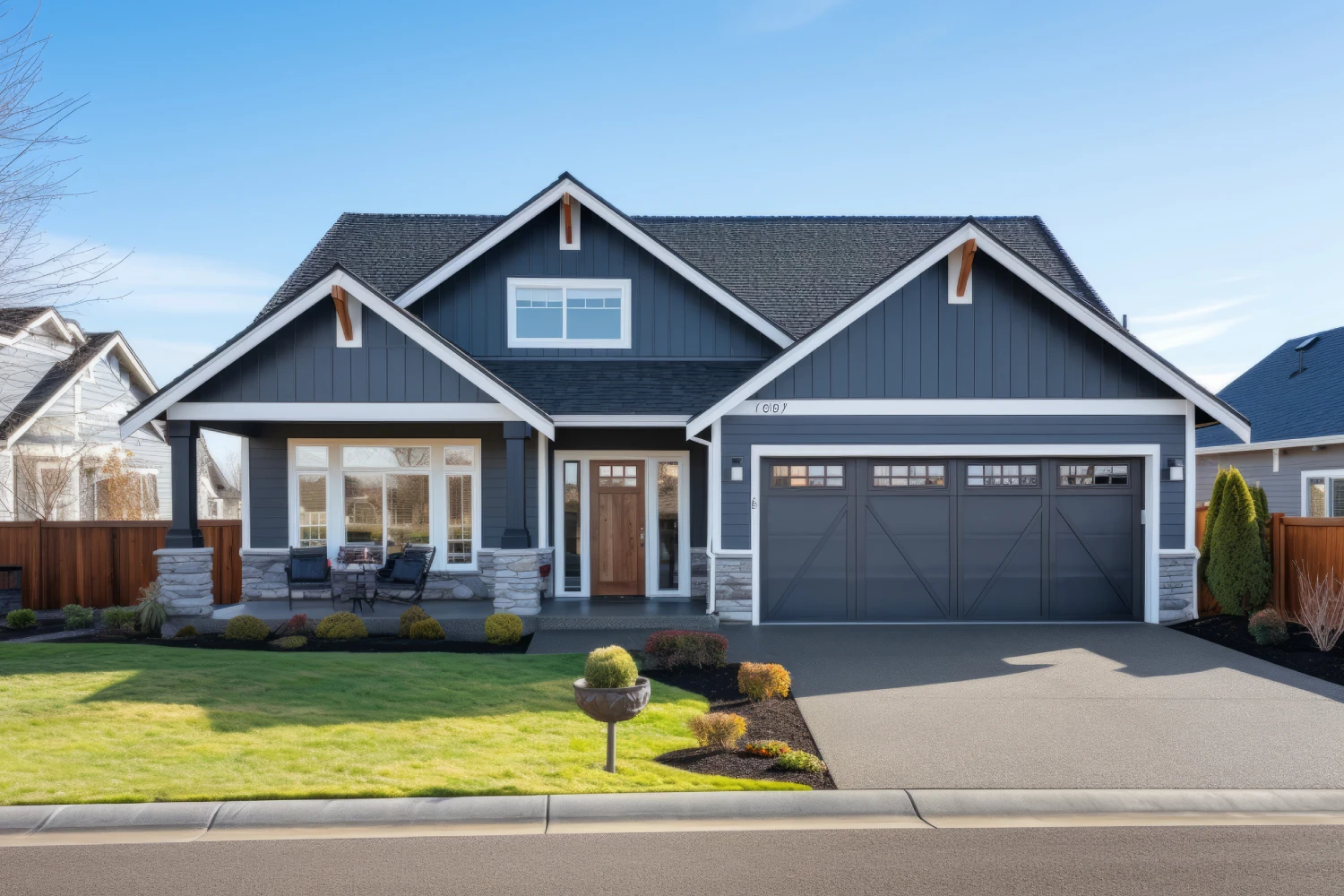 Stunning 2-Car Garage and Exquisite New Home Exterior: